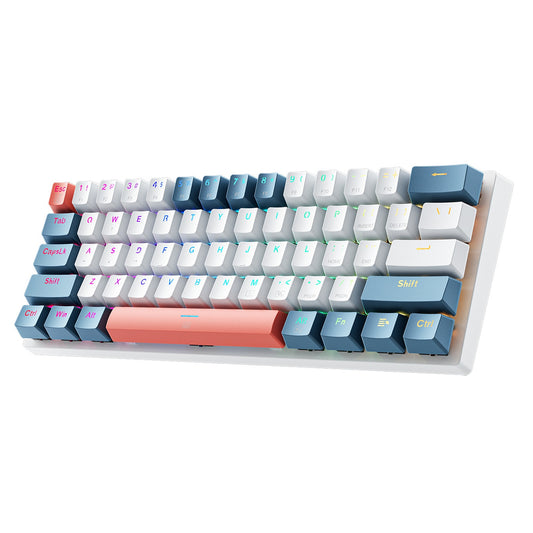 MACHENIKE Red Switch wired mechanical backlit gaming keyboard - white and blue