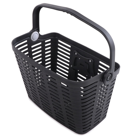 WOZINSKY Plastic bicycle basket with handlebars - black