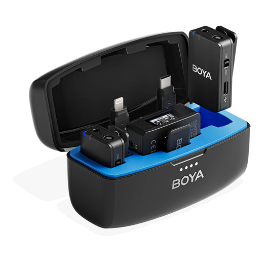BOYA Wireless microphone set with charging case 8GB 2.4 GHz USB-C