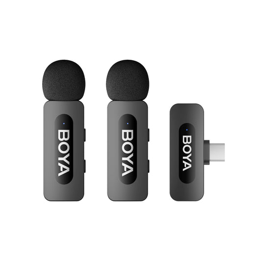 BOYA 120dB 2.4GHz USB-C Wireless Microphone Set - Black