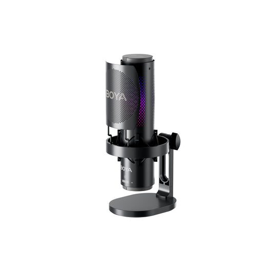 BOYA K9 108dB RGB USB-C wired microphone with desk stand - black