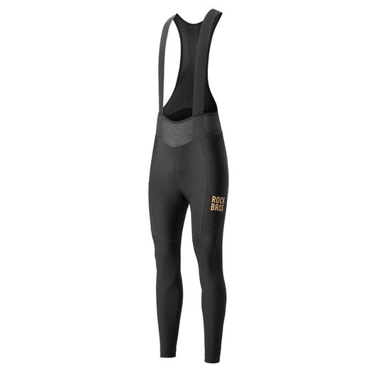 ROCKBROS Long fleece cycling trousers with suspenders with insert. Size XXL - black
