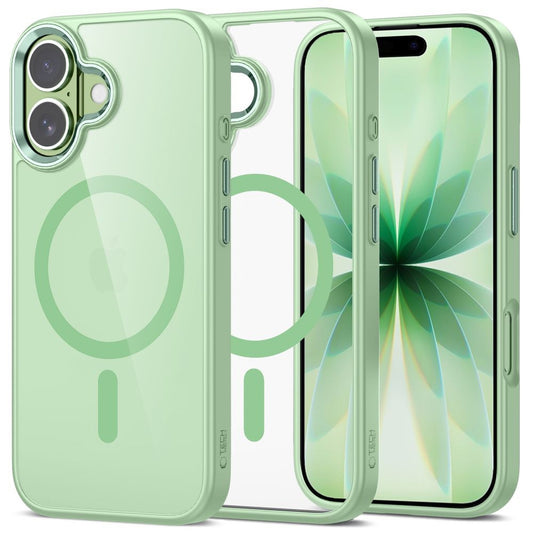 Tech-Protect MagMat MagSafe case for iPhone 17 - transparent green