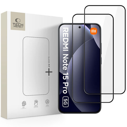 Tech-Protect Tempered glass for Xiaomi Redmi Note 15 Pro 5G Glass Fit+ black - 2 pcs.