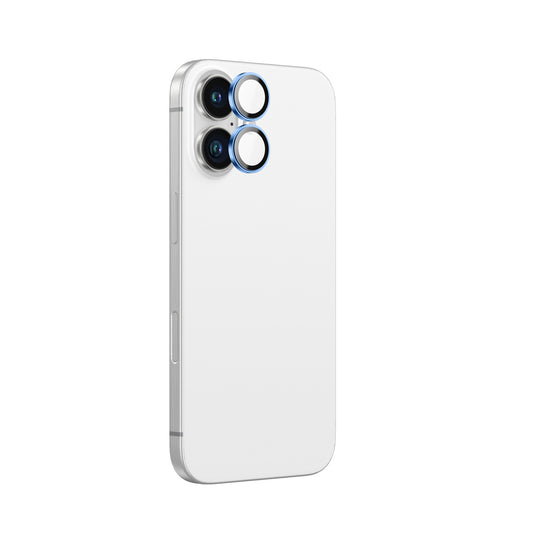 AmazingThing Tempered glass with a camera lens frame for iPhone 16 / 16 Plus - blue