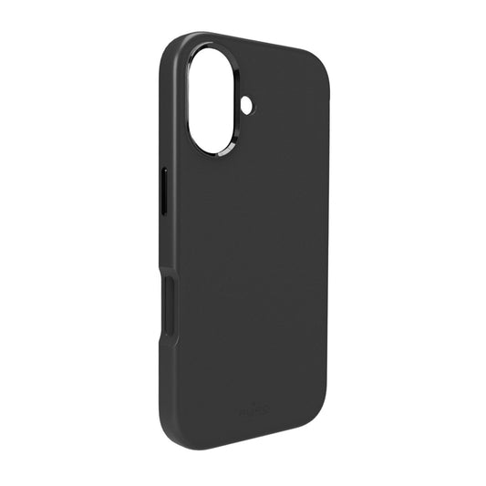 PURO Silicone case for iPhone 17 with camera protection and aluminum MagSafe buttons - black