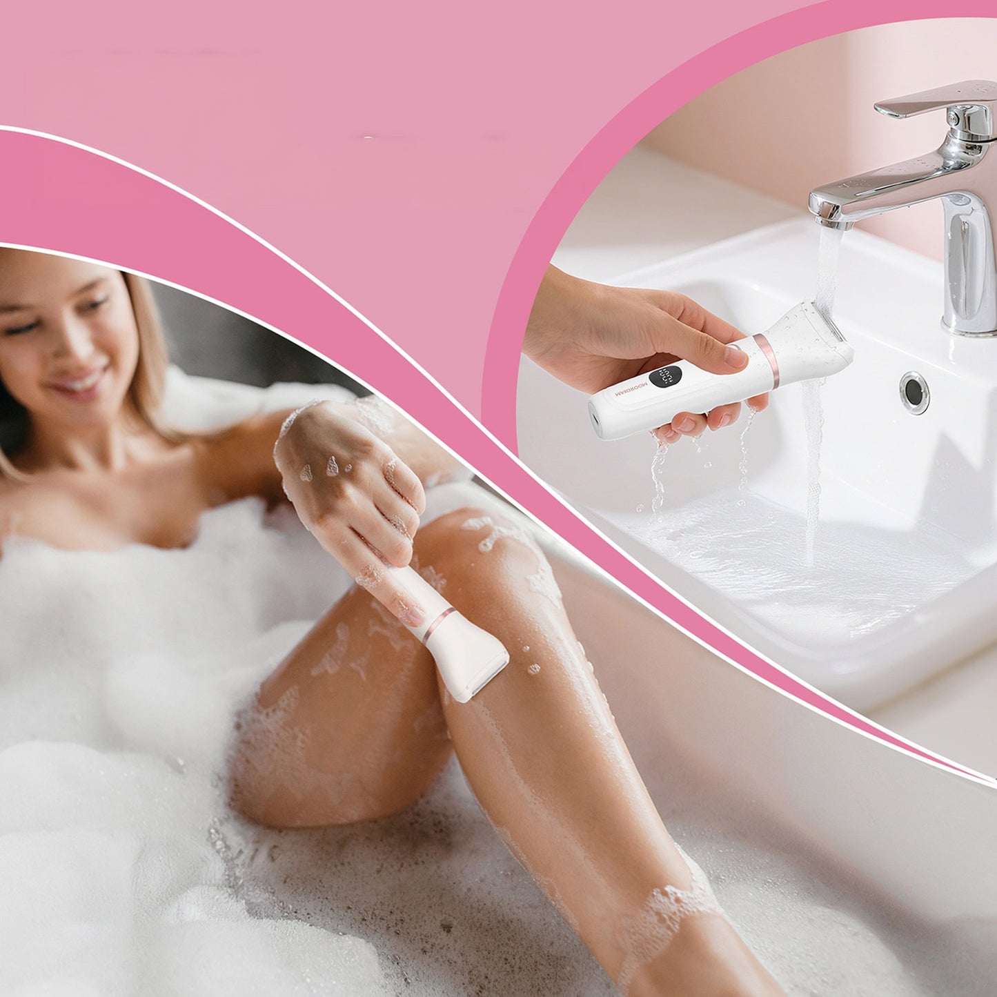 MAXGROOM Women's 3in1 waterproof trimmer for body, face, bikini, white - set – image 9