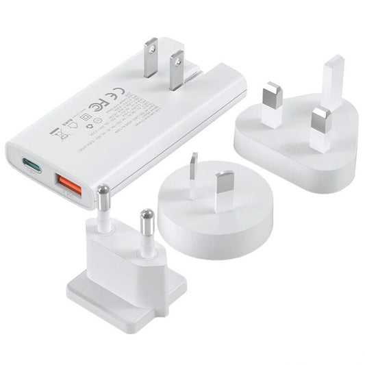 CHOETECH USB-A USB-C GaN Ultra 65 W wall charger - white