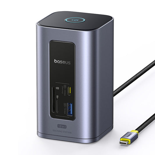 BASEUS HUB 12in1 docking station USB-C USB-A HDMI RJ45 SD microSD 4K 60Hz PD 10Gb/s