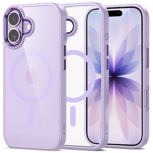 Tech-Protect MagMat MagSafe case for iPhone 17 - transparent purple