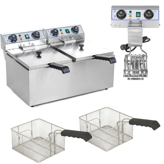 Royal Catering TIMER 2x9L electric fryer