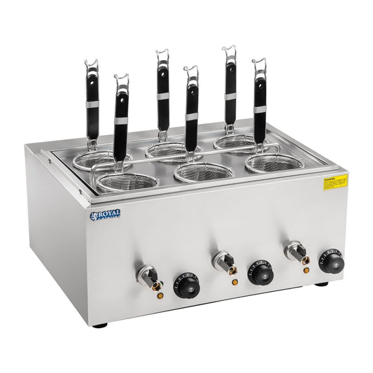 Royal Catering Pasta and pierogi cooker with 3 chambers with taps