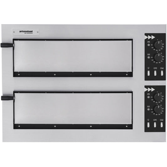 Prismafood 2-chamber pizza oven for 2 pizzas. 45 cm BASIC 2/50 VETRO 6000 W