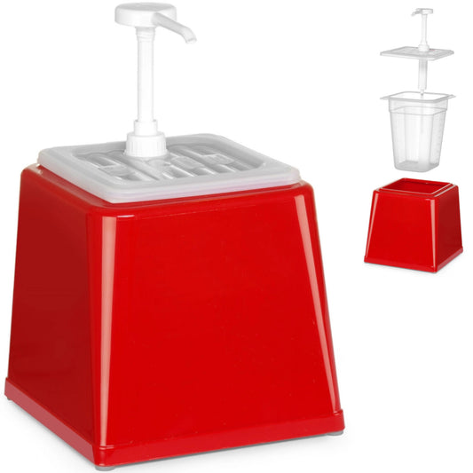 Hendi Dispenser for ketchup sauces with 2.5 l pump red