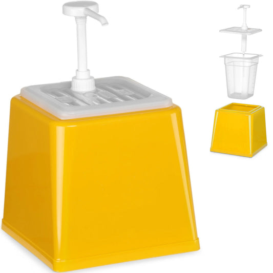 Hendi Dispenser for mustard sauces with a 2.5 l pump yellow