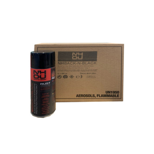 NHOU® Black Rūsas profilakses aerosols – 12 × 400 ml lielais iepakojums