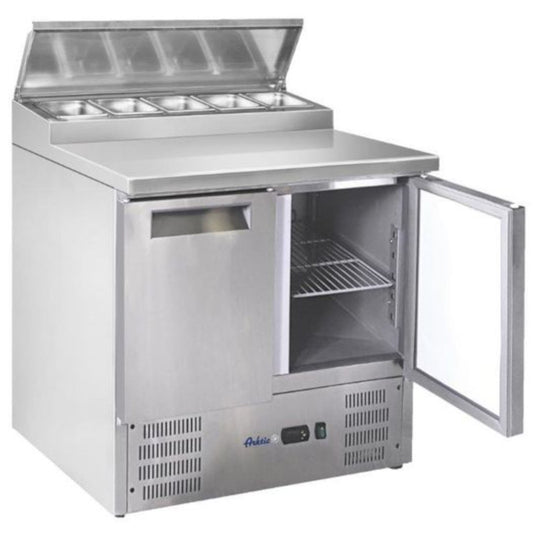Hendi 2-door salad table with top-up