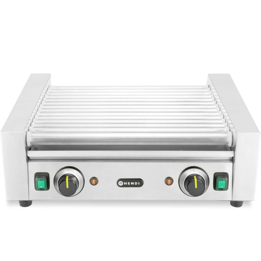 Hendi Roller grill heater for hot dogs, two-zone, 14 rolls, 45 cm, 1230 W