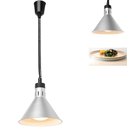 Hendi Food Heating Lamp - Hanging Silver conical 250W