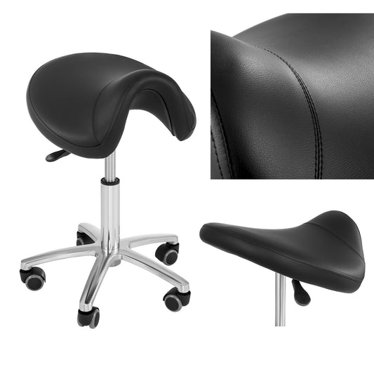 Table stool hocker saddle mobile on wheels Physa SORANO black