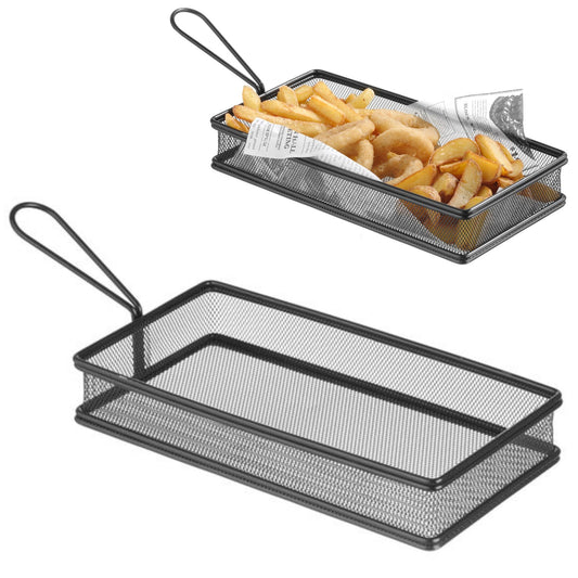 Hendi Basket for serving fried snacks with handle black 255x153x45 mm