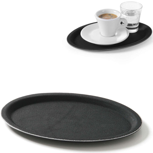 Hendi Waitress tray anti-slip oval 21x29cm - black