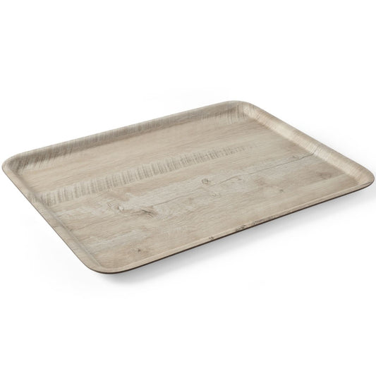 Amer Box Rectangular anti-slip serving tray 370x530 mm - light wood
