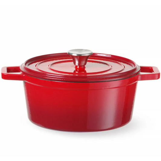 Hendi Iron pot with a lacquer 3.7 l red