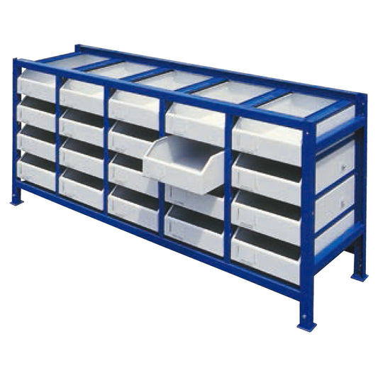 MEVA Drawer workshop shelf for parts and tools with containers SET of 21 pieces.
