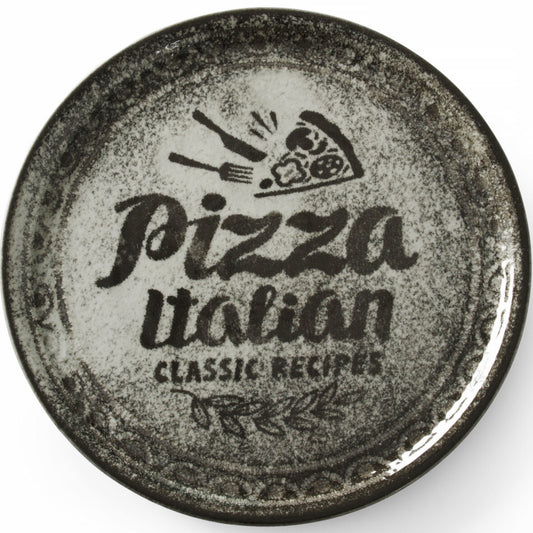 Duralex Recipe Collection Black porcelain pizza plate, diameter. 33 cm - set of 6 pcs.