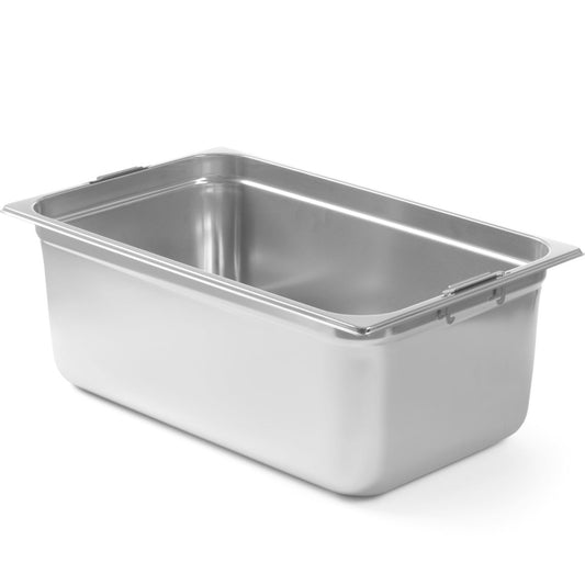 Hendi GN 1/1 container with retractable handles STEEL 14 l 530x325x100 mm