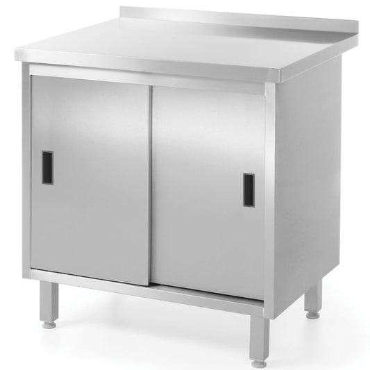Hendi Worktop table with steel door cabinet sliding 100x60cm