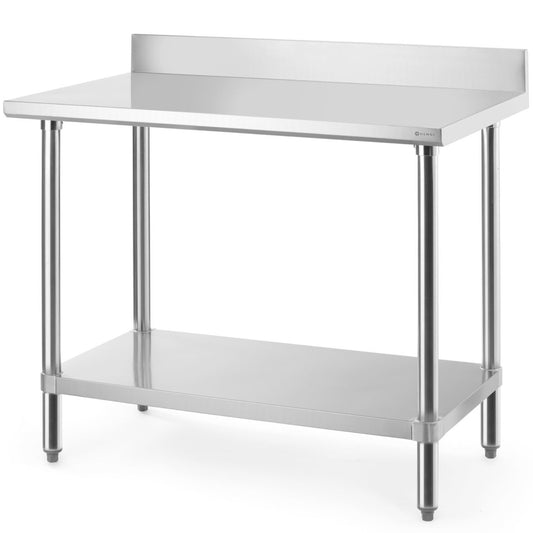 Hendi Budget Line wall table with shelf and edge, 100x60x95 cm