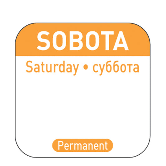 Food safety stickers for reusable containers Saturday PL RU EN 1000 pcs Hendi 850121