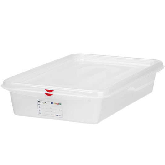 Hendi GN food container 2/3 with label and lid 9 l 354x325x100 mm