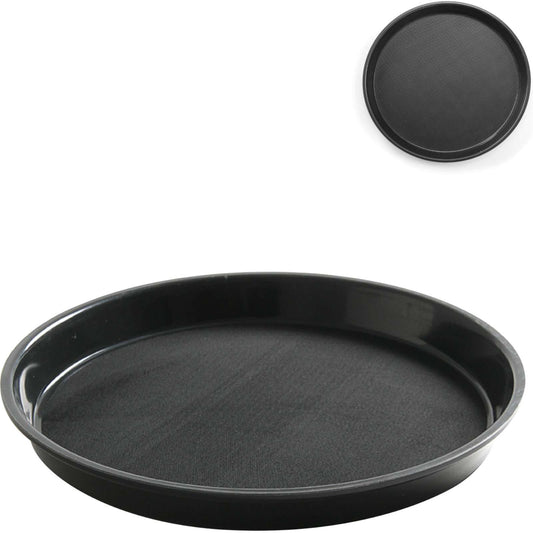 Hendi Non-slip tray round with a rand. 32cm - black