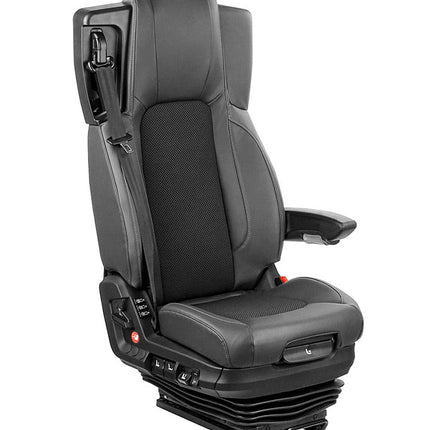 Gray vehicle seat with various controls on a white background, branded as UnitedSeats.