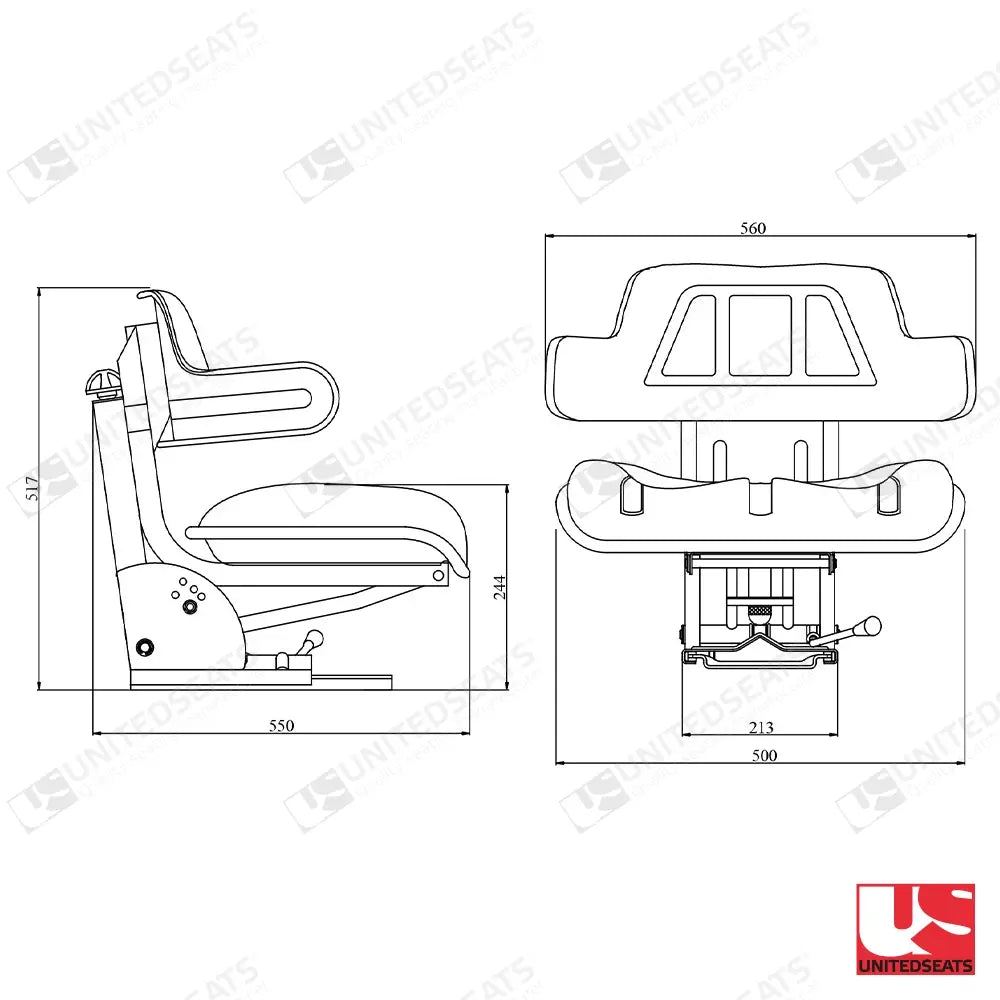 UnitedSeats W700 seat pvc - UnitedSeats Mechanical suspended seat (image 2)