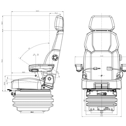 CS85/C8 Pro AH Mehāniskās balstiekārtas sēdeklis