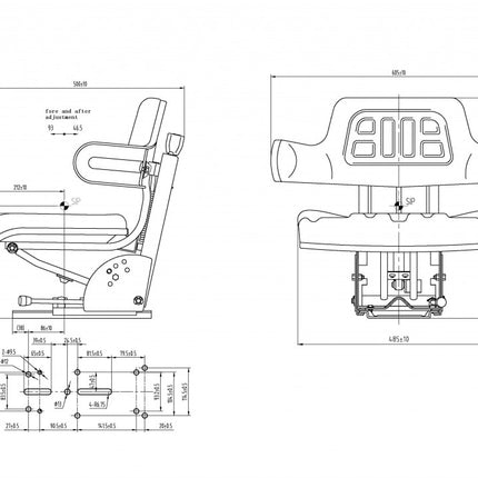 W700 Sēdeklis ar mehānisko piekari