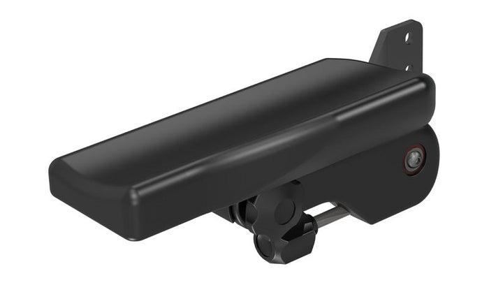 Black metal bracket on a white background