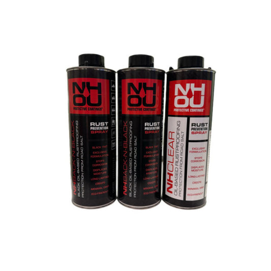 NHOU® melnās un caurspīdīgās rūsas novēršanas eļļas pārklājuma komplekts — 3 × 1 l