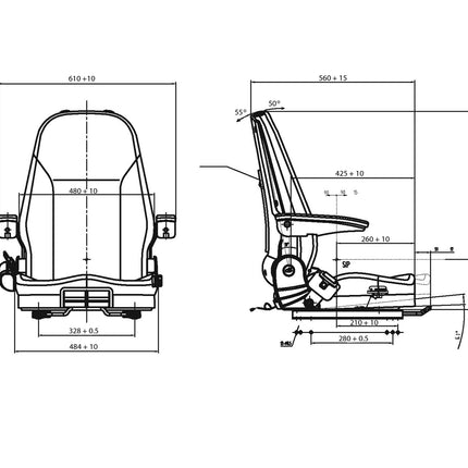 C7 PRO AR US auduma/PVC sēdekļa virspuse + slēdzis