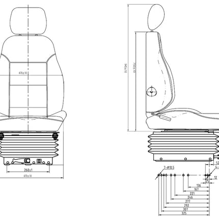 CS85/C4 Mehāniskās balstiekārtas sēdeklis