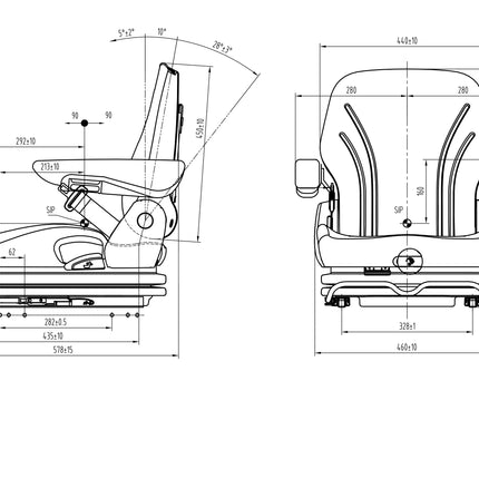 MGV35 Mehāniskās piekares sēdeklis