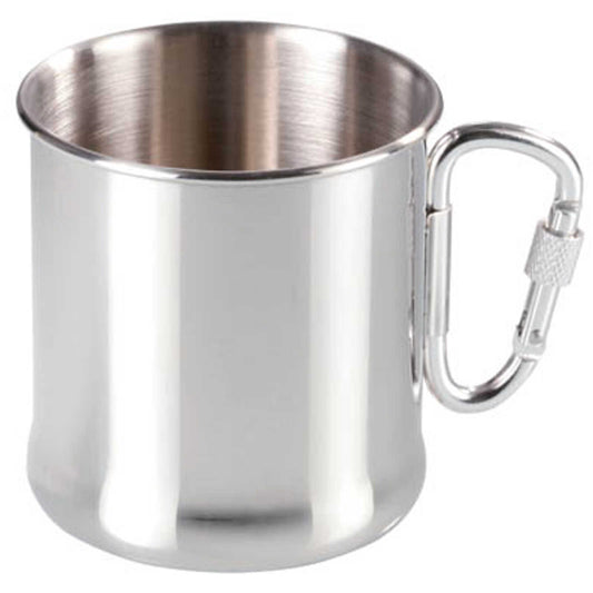 MEVA Stainless steel tourist mug with carabiner 270ml