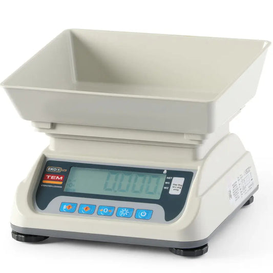 TEM M-certified kitchen scale, ECO+ series, 3 6 kg pans
