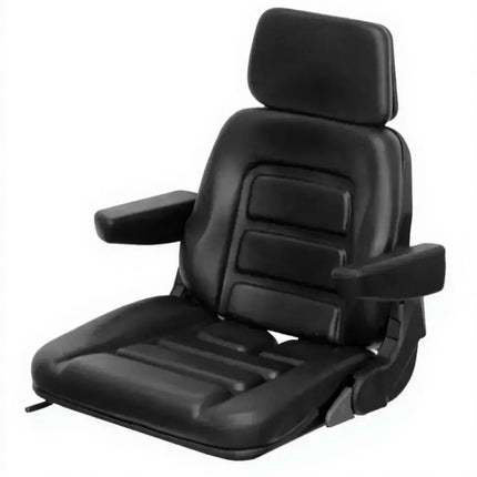 Black massage chair seat on a white background