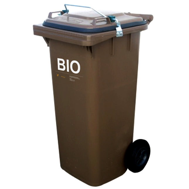Basket bucket bucket Gastro with sealed lid for waste biofood - brown 240L