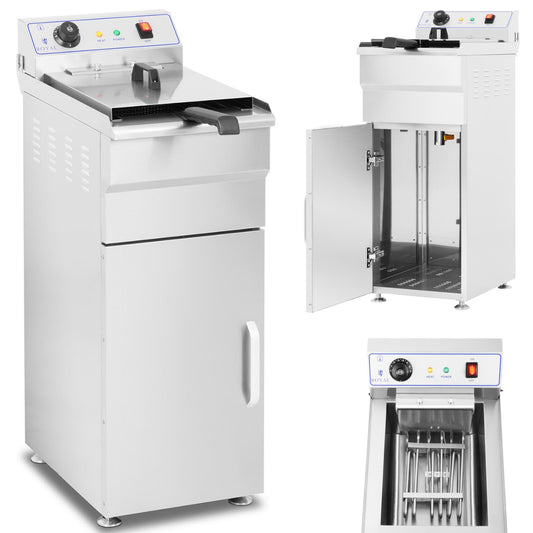Royal Catering Free-standing electric fryer on a cabinet, 400V 10L